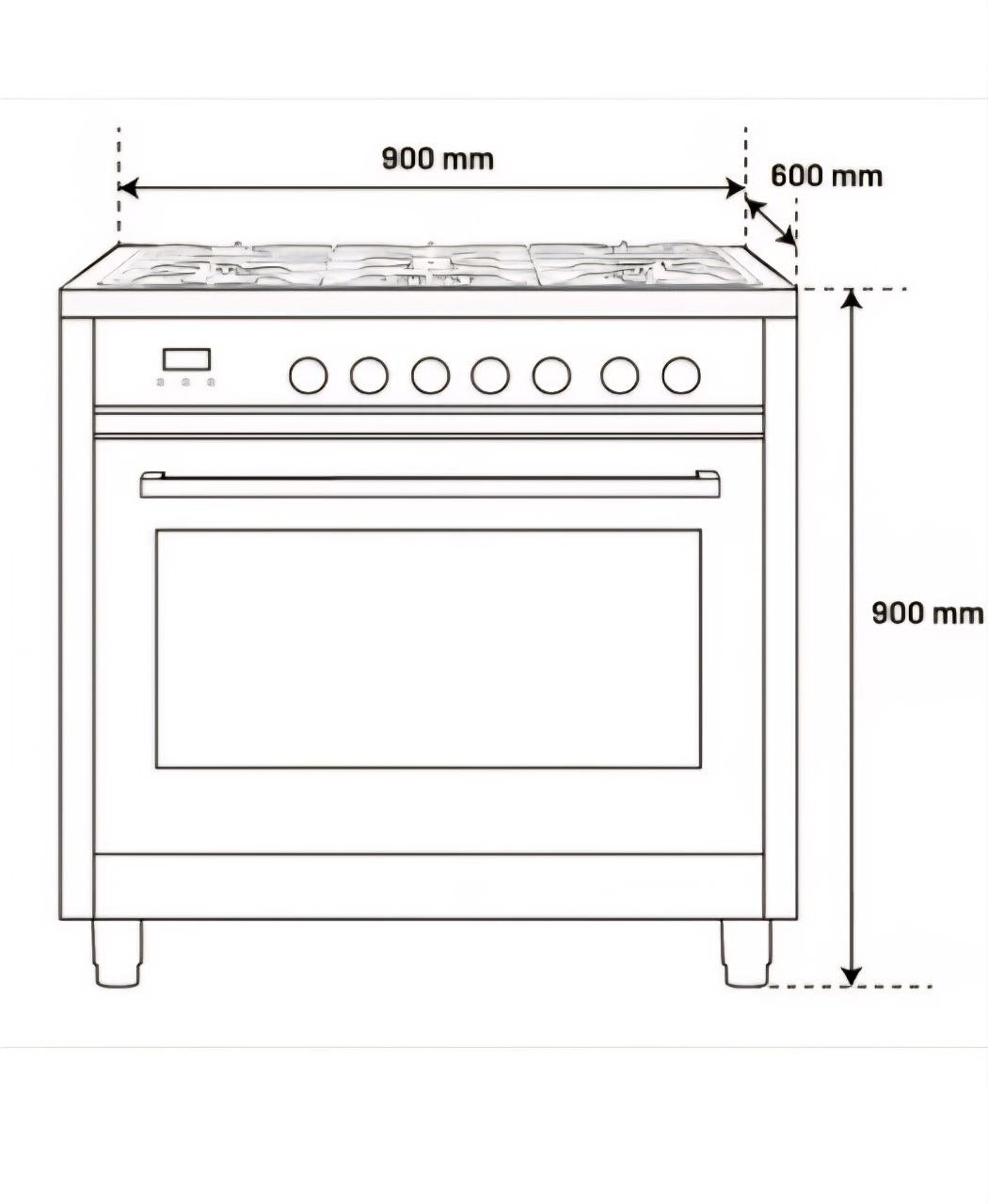 Bush 90cm Dual Fuel Range Cooker - Stainless Steel