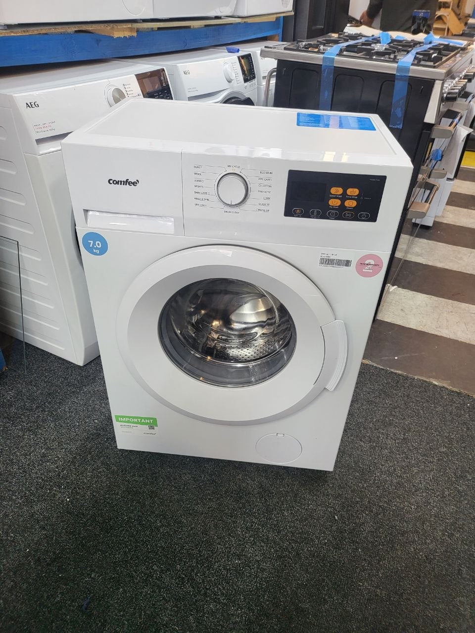 Comfee CFN13E71/W-UK 7kg Washing Machine with 1200 rpm - White - A Rated