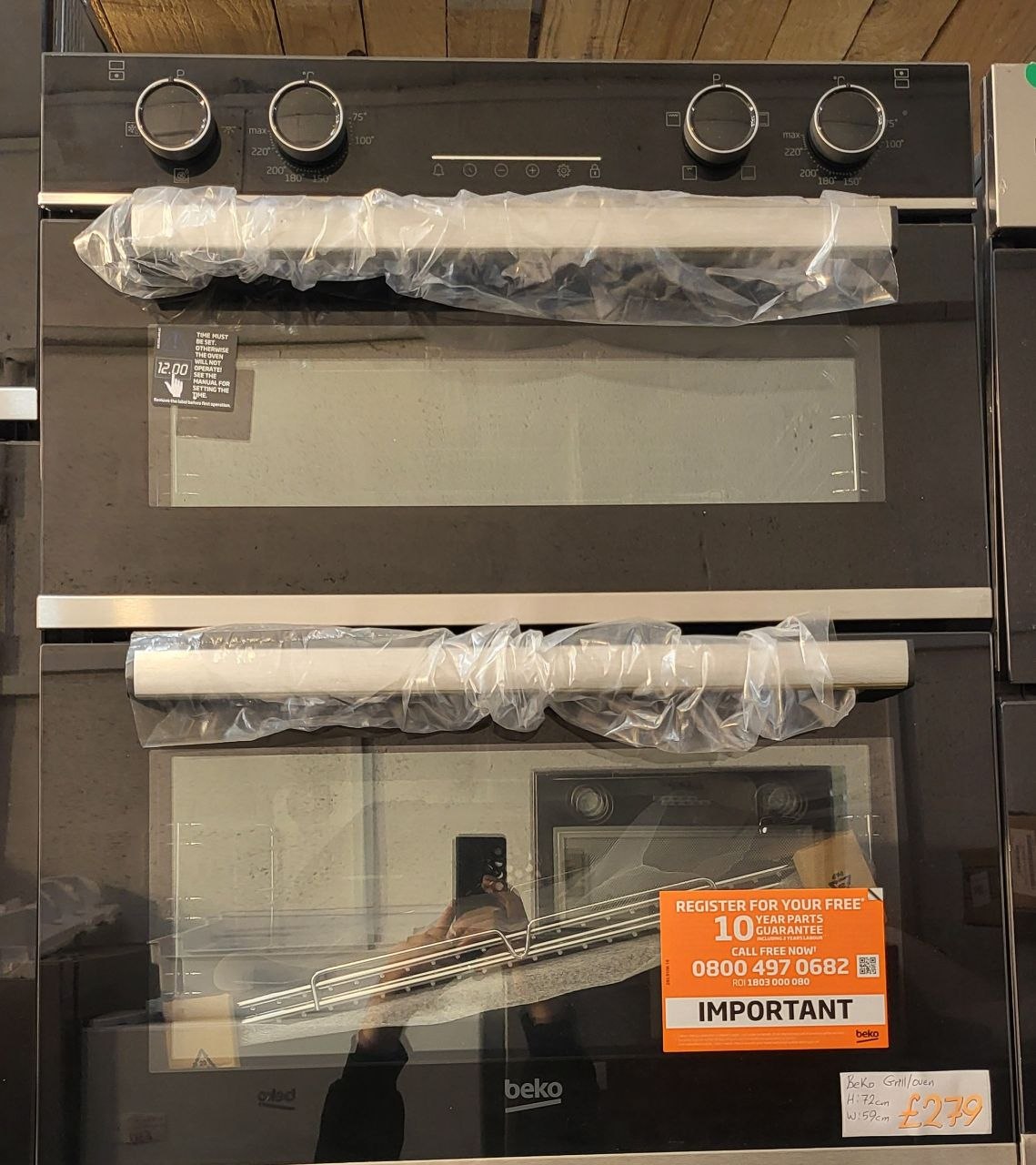 beko Double door Grill/Oven H: 72 cm W:59 cm