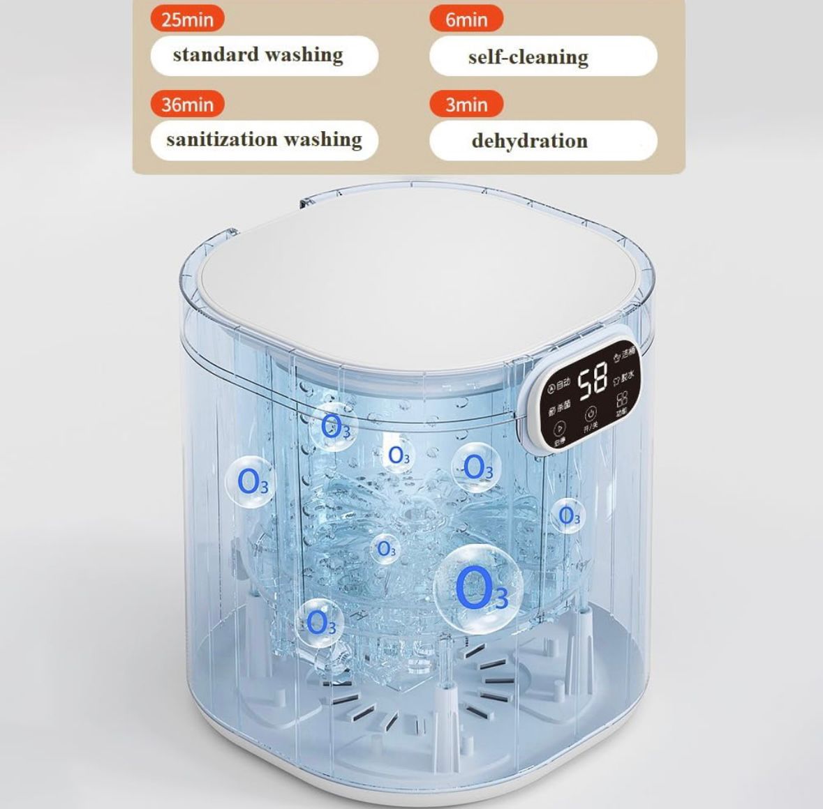 Mini Washing Machine Full-Automatic Cleaning for Underwear & Socks Easy to Carry