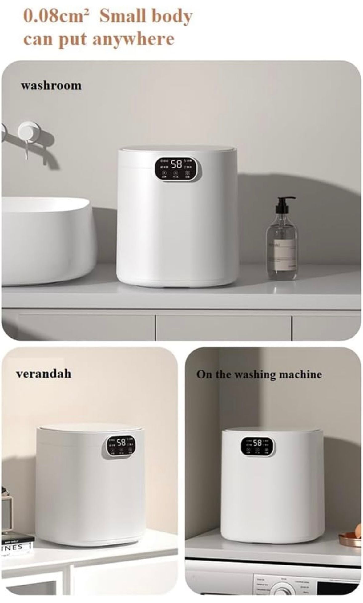 Mini Washing Machine Full-Automatic Cleaning for Underwear & Socks Easy to Carry