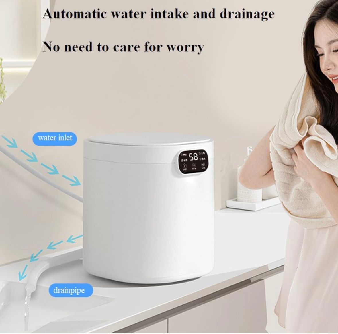 Mini Washing Machine Full-Automatic Cleaning for Underwear & Socks Easy to Carry