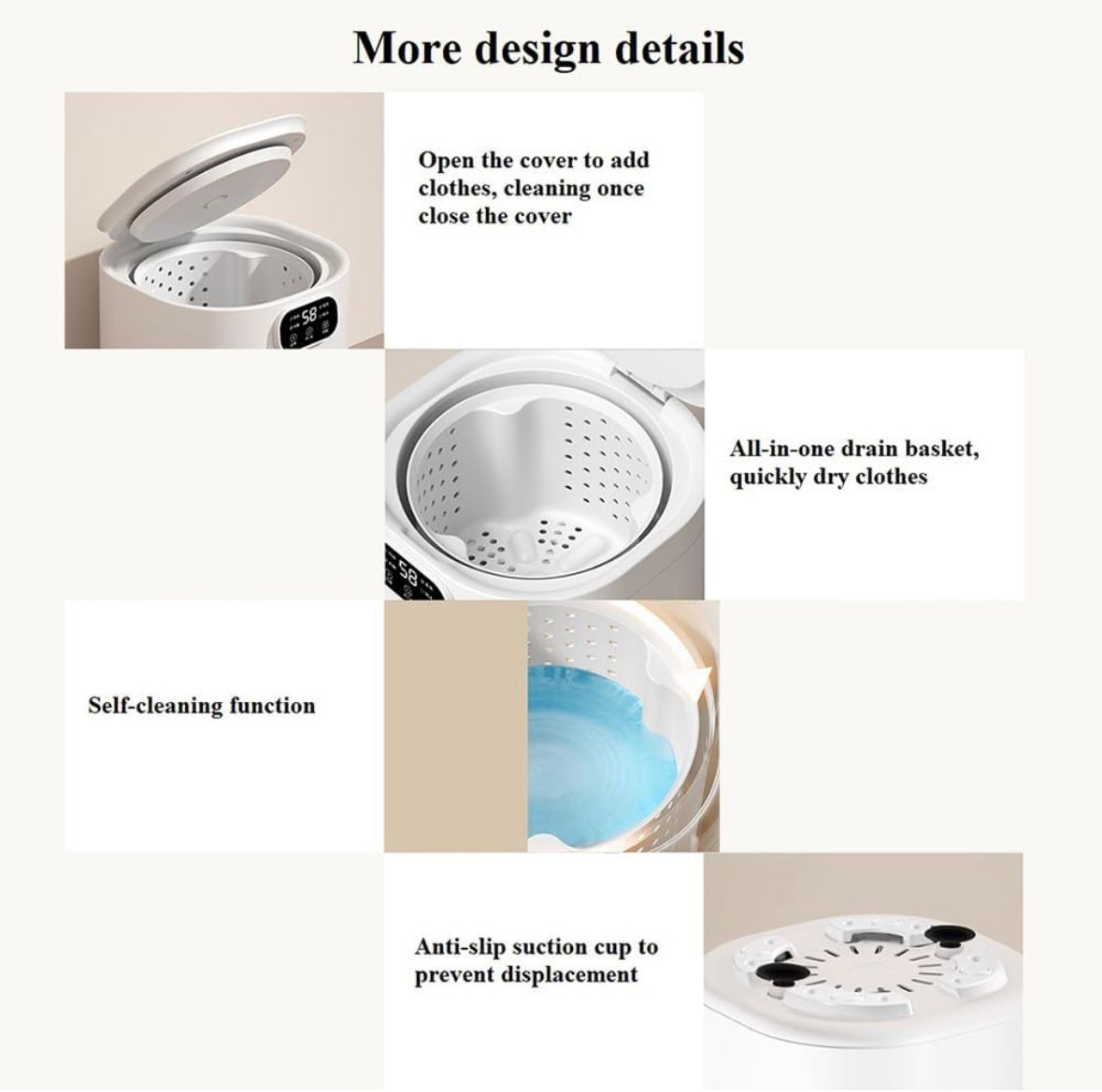 Mini Washing Machine Full-Automatic Cleaning for Underwear & Socks Easy to Carry