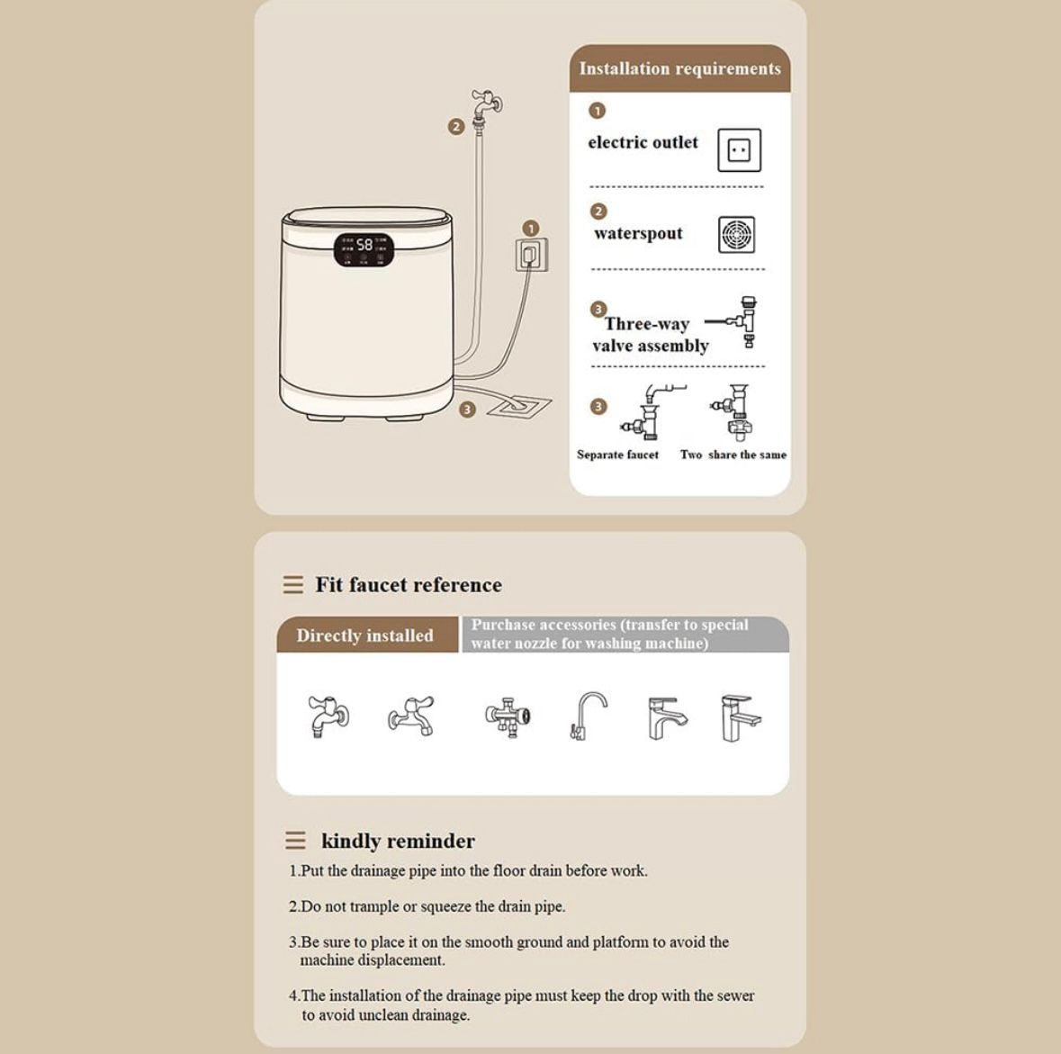 Mini Washing Machine Full-Automatic Cleaning for Underwear & Socks Easy to Carry