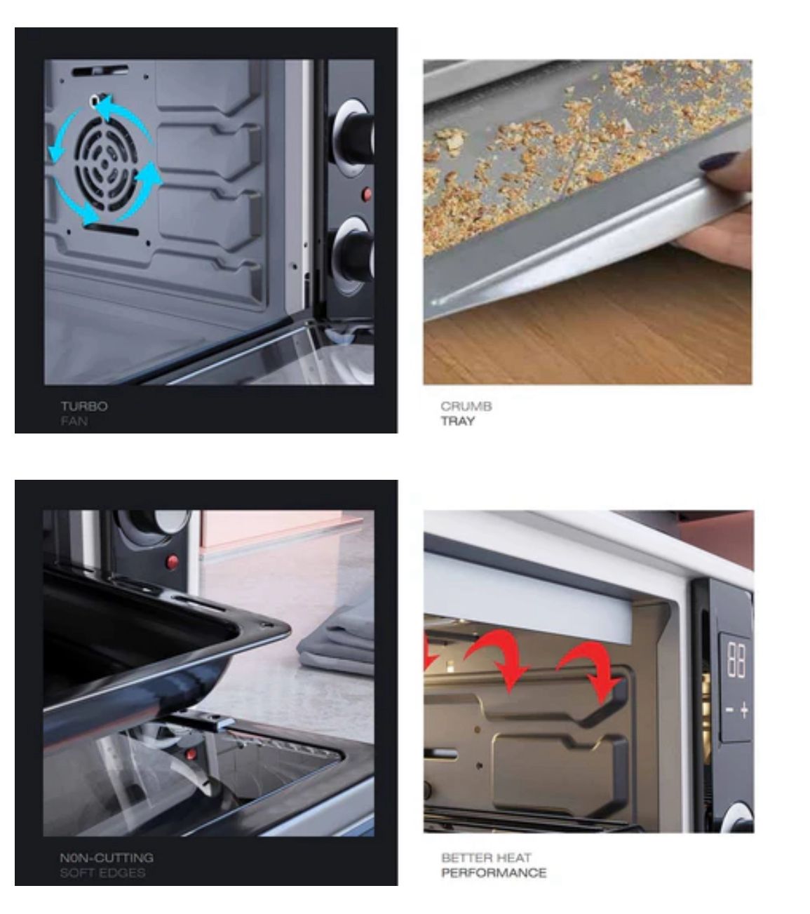 Ferre 35500 LGM-BLACK 30L Turbo Mini Oven