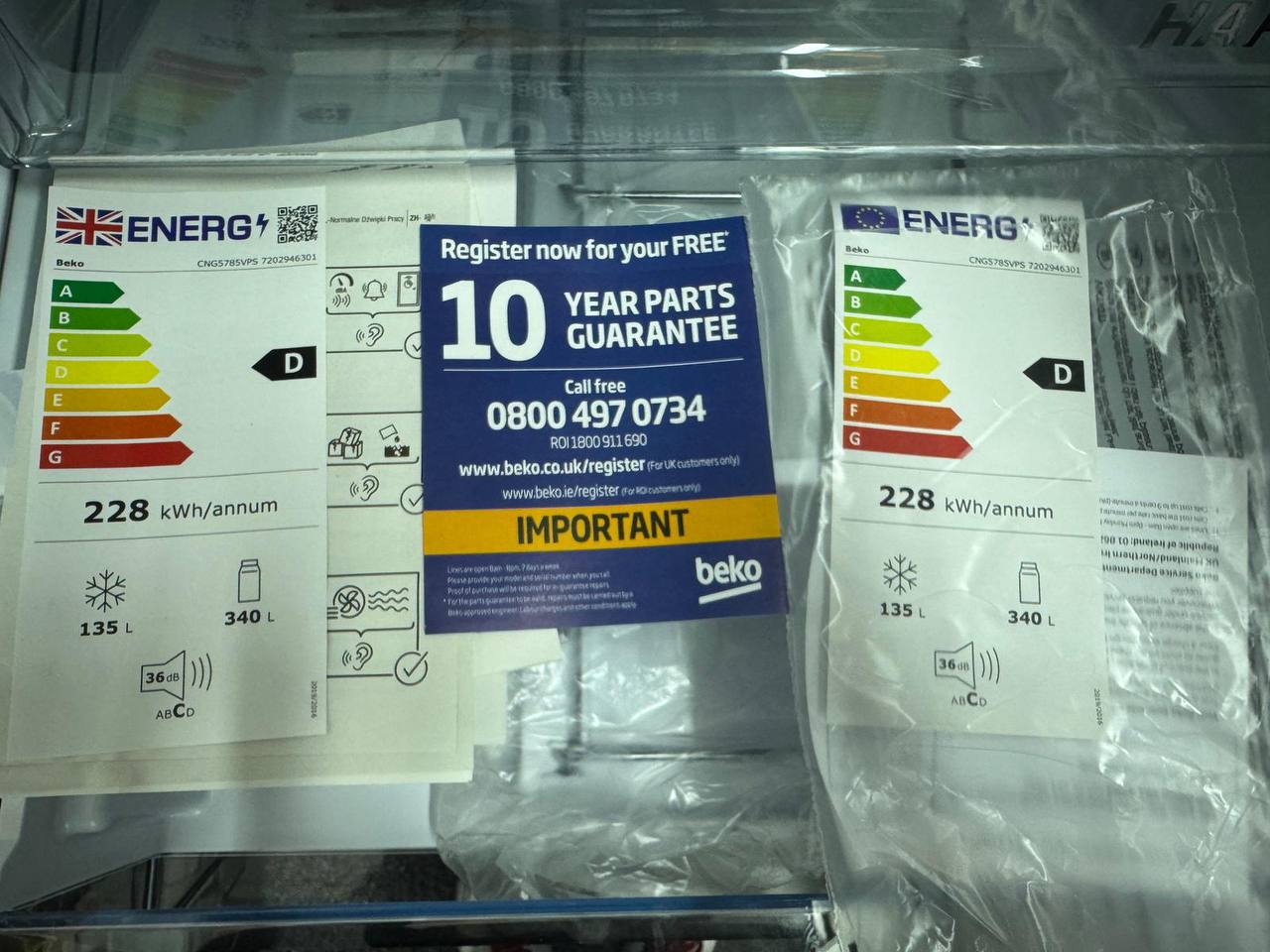 BEKO SILVER FRIDGE FREEZER