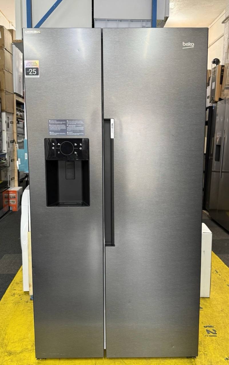 BEKO Pro ASP342VPZ American-Style Fridge Freezer - Black Steel