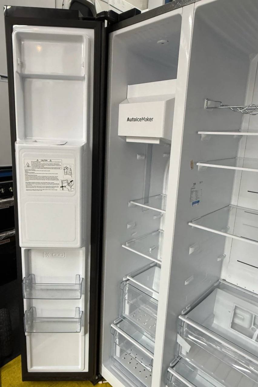 BEKO Pro ASP342VPZ American-Style Fridge Freezer - Black Steel