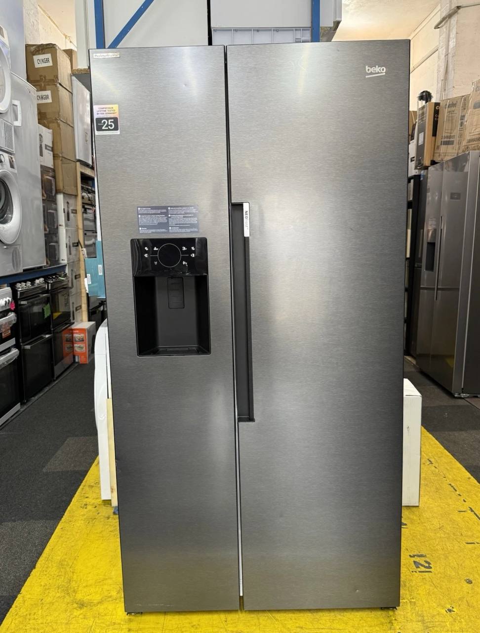BEKO Pro ASP342VPZ American-Style Fridge Freezer - Black Steel