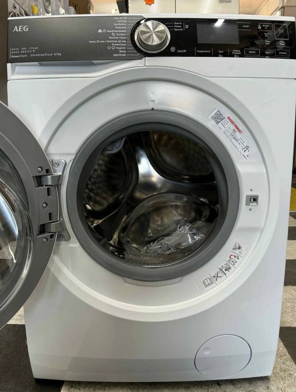 AEG PowerClean LWR8585M5UD Wifi Connected 8Kg / 5Kg Washer Dryer With 1600 Rpm