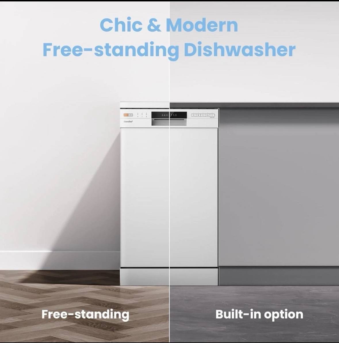 comfee freestanding dishwasher cdwef1034bw