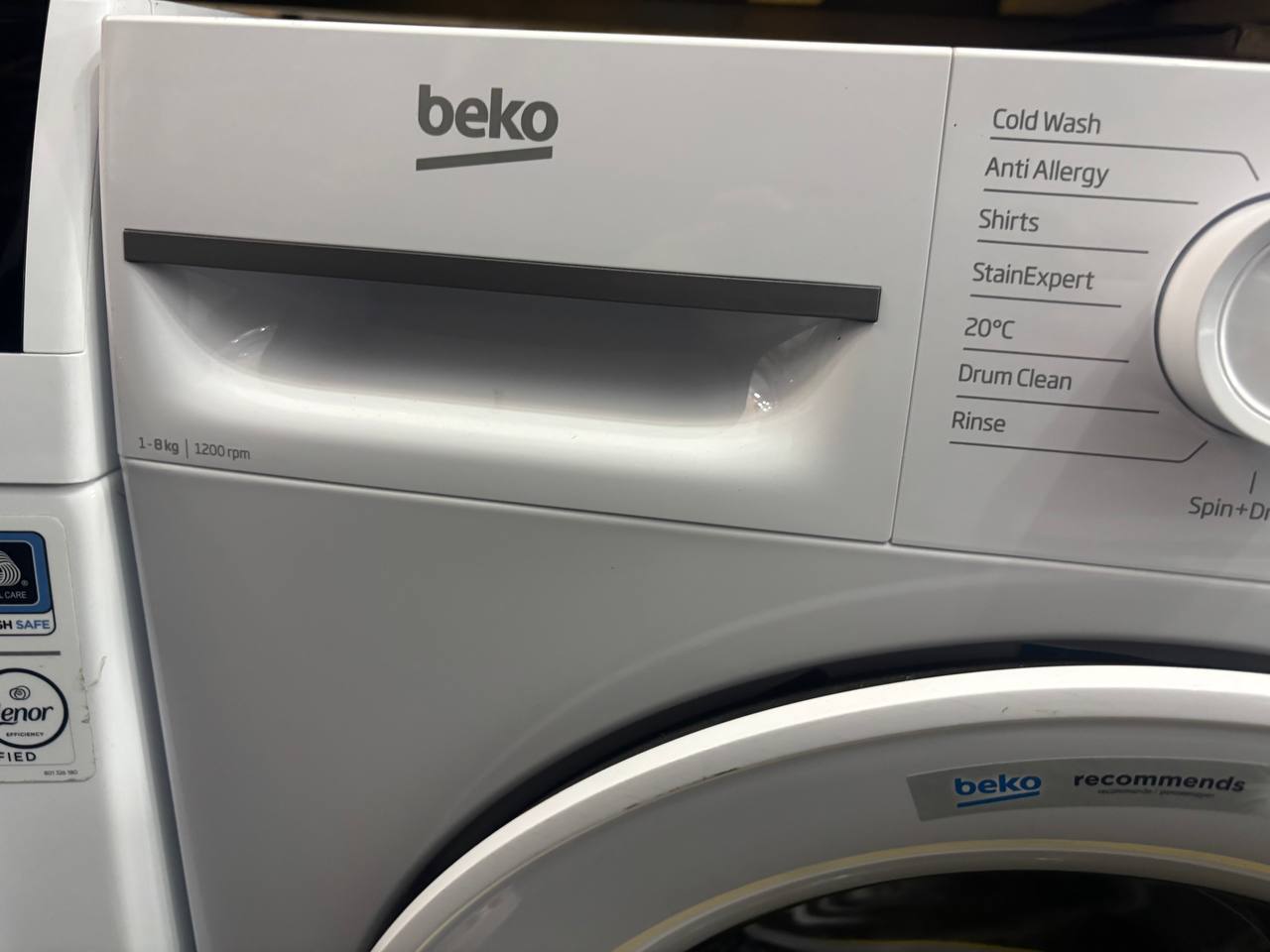 Beko 8KG 1200rpm washing machine(only tested)-white