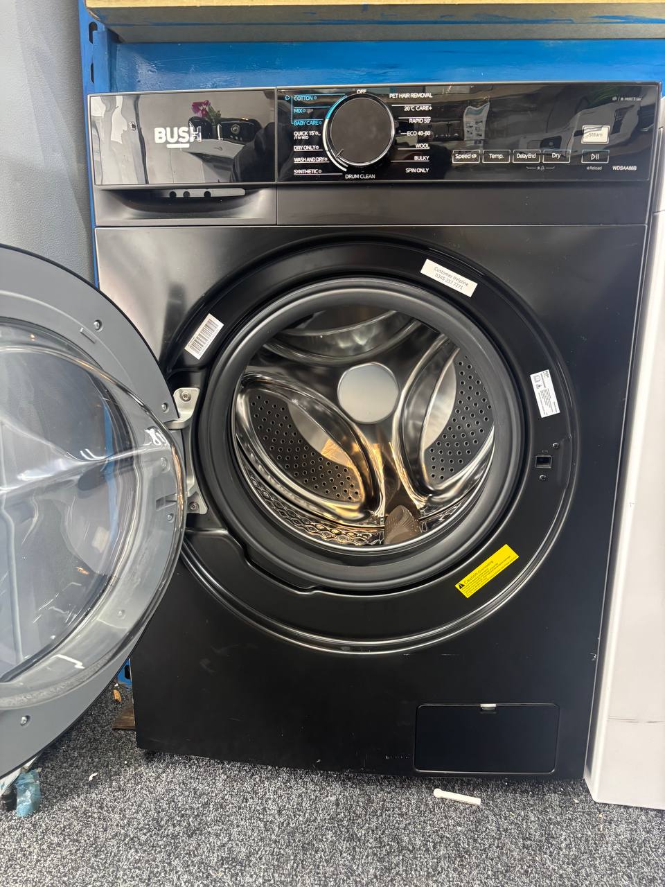 Bush WDSAA86B 8kg/6kg 1400 Spin Washer Dryer(ONLY TESTED) – Black