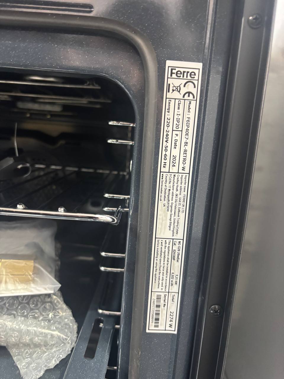 60cm Freestanding Dual Fuel Cooker(NO BOX) – Matte Black Retro Edition