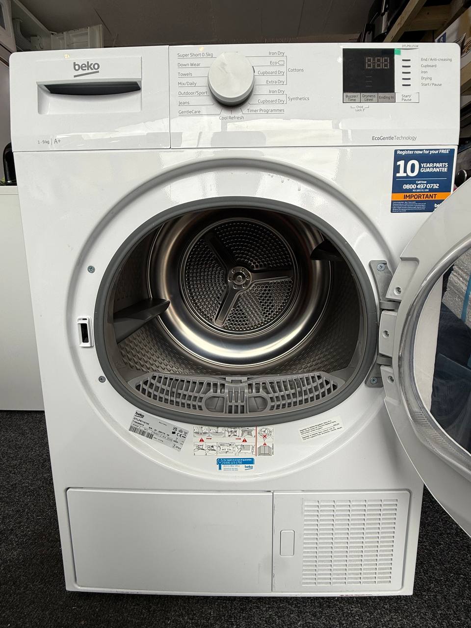Beko DTLP91151W 9Kg Heat Pump Tumble Dryer – White – A+ Rated