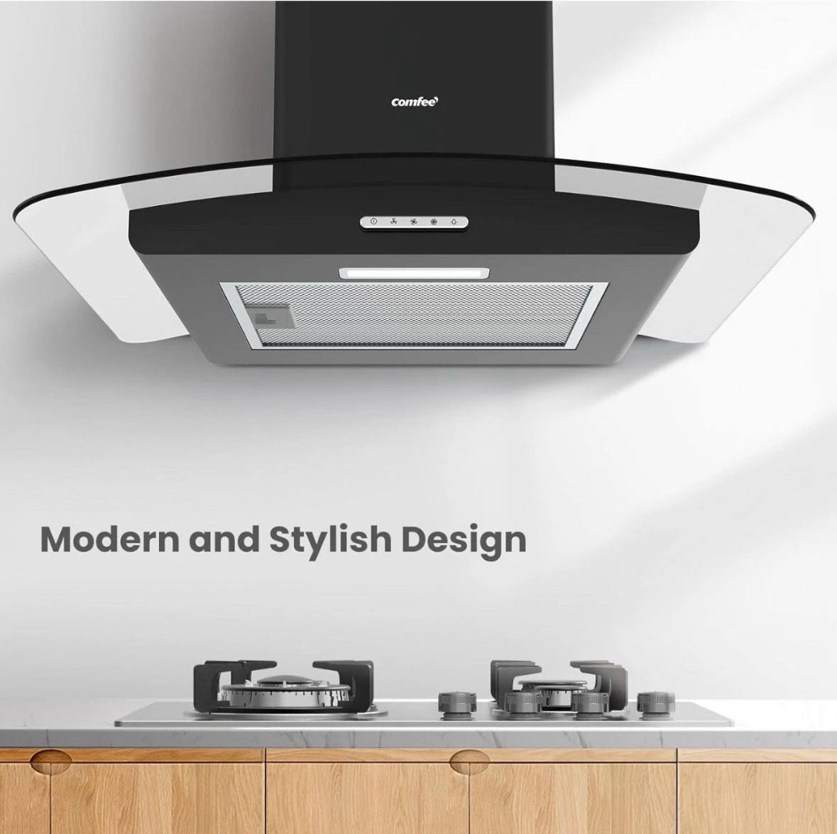 COMFEE' Canopy Cooker Hood 60cm kwh-glav17b-60