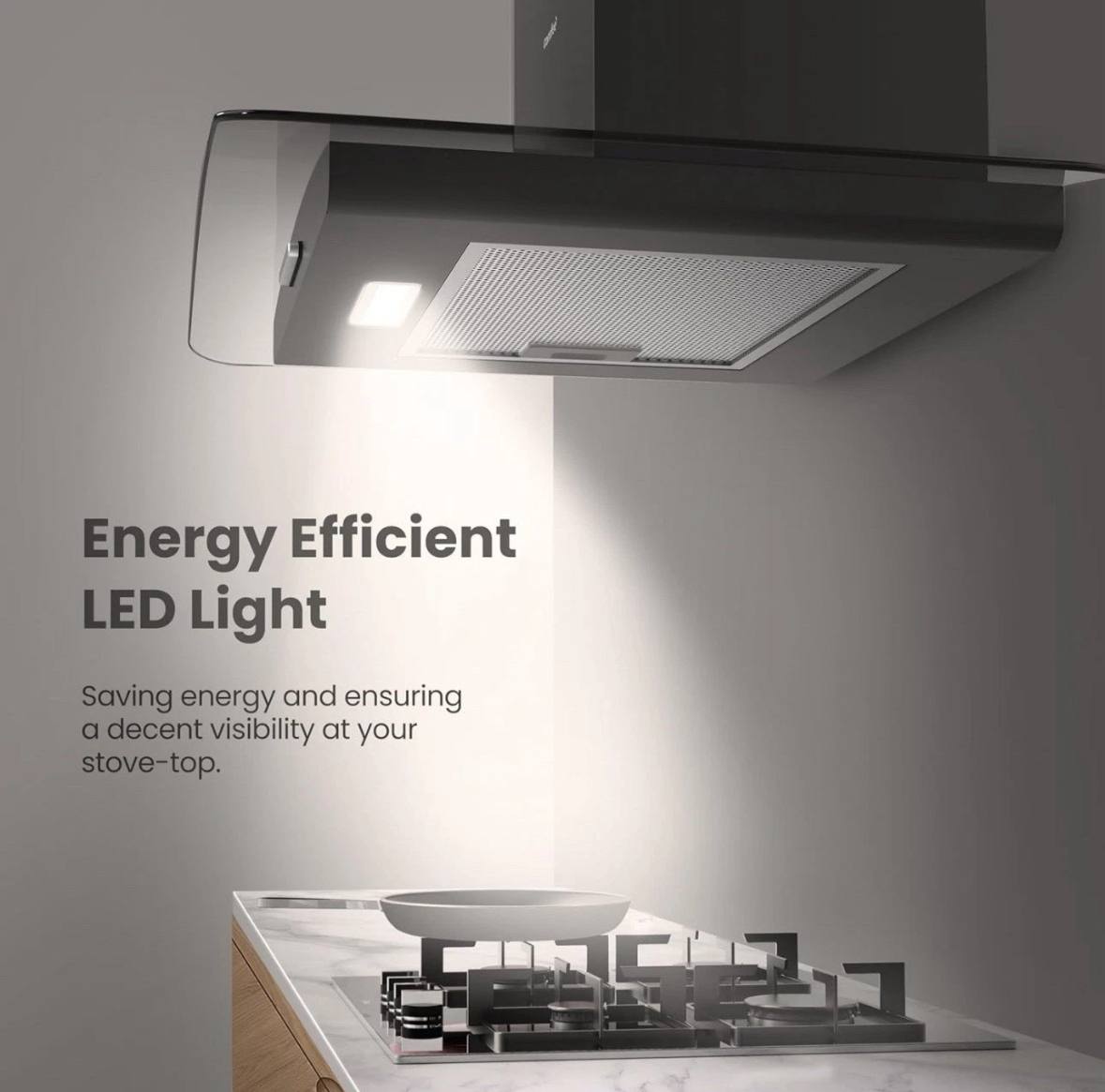 COMFEE' Canopy Cooker Hood 60cm kwh-glav17b-60