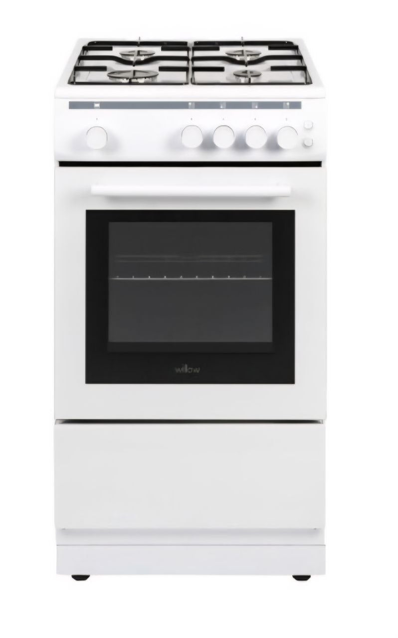 Willow WGS50CW 50cm Freestanding Single Cavity Gas Cooker with 4 Burners - White