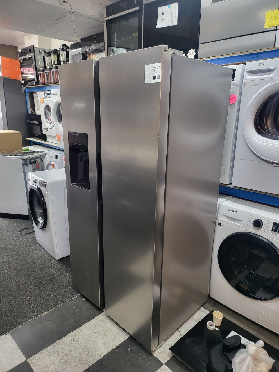 Hoover H-FRIDGE 700 MAXI HOSS3T918EIXK Non-Plumbed Total No Frost American Fridge Freezer - Inox - E Rated