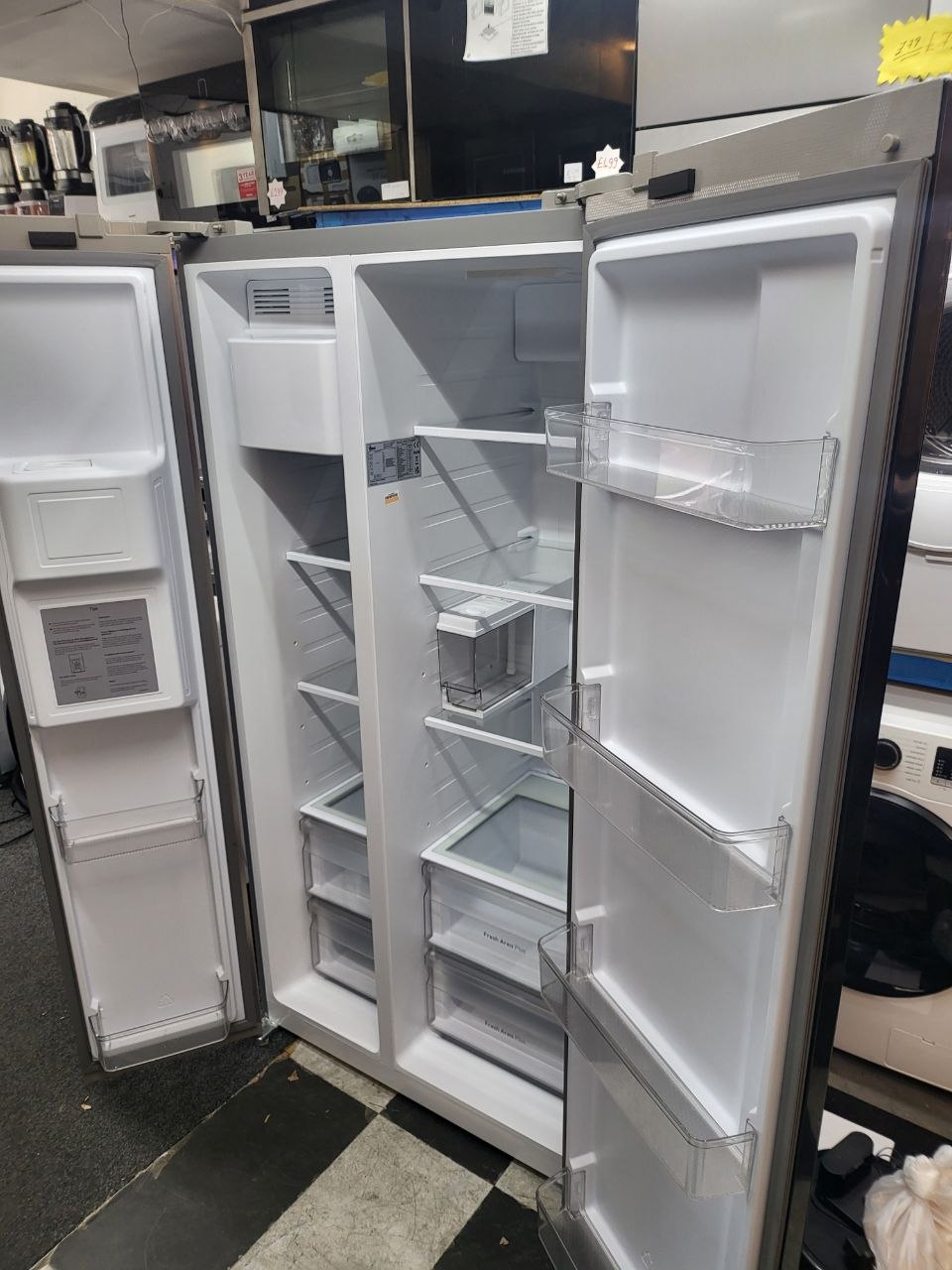Hoover H-FRIDGE 700 MAXI HOSS3T918EIXK Non-Plumbed Total No Frost American Fridge Freezer - Inox - E Rated