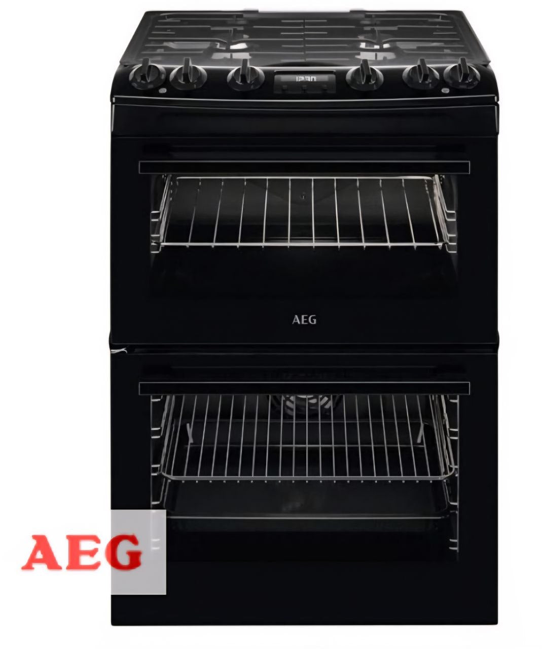 AEG CKX6540ACB 5000 Series 60cm Double Oven Dual Fuel Cooker - Black