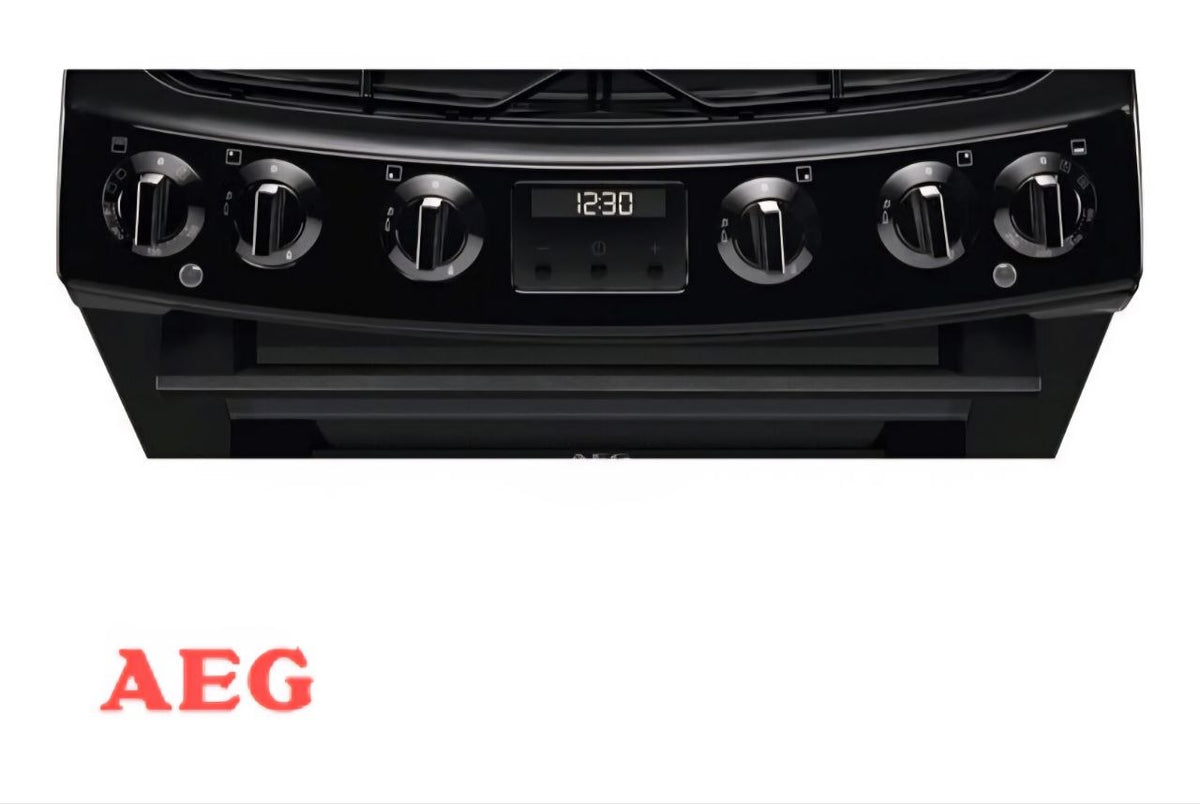 AEG CKX6540ACB 5000 Series 60cm Double Oven Dual Fuel Cooker - Black