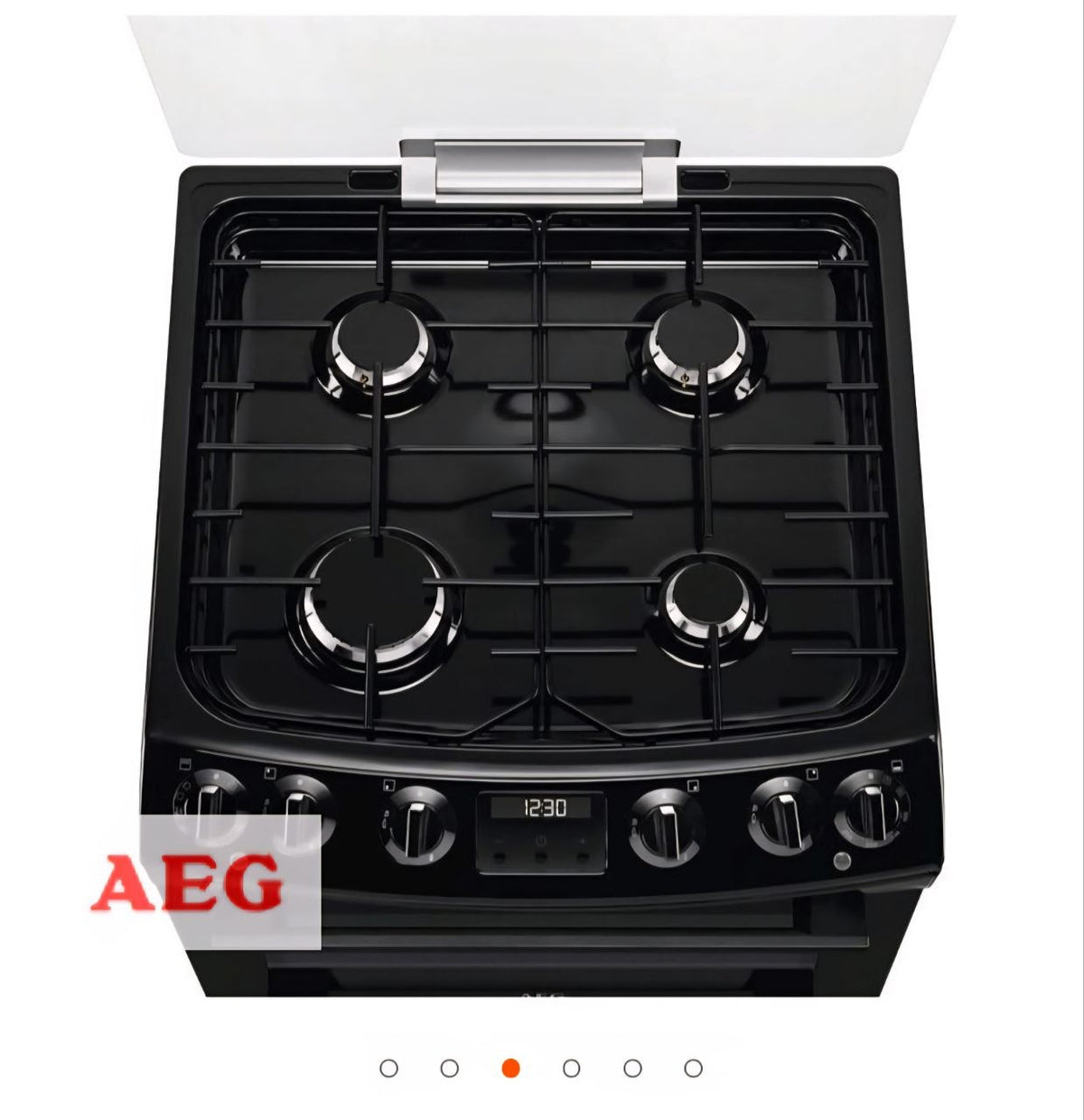 AEG CKX6540ACB 5000 Series 60cm Double Oven Dual Fuel Cooker - Black