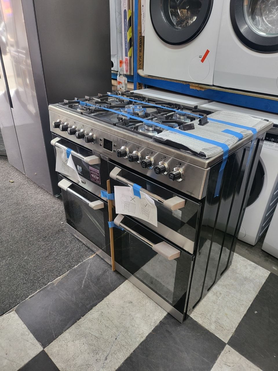 Leisure Cuisinemaster CS100F520X 100cm wide Dual Fuel Range Cooker with Gas Hob - Stainless Steel - A/A/A Rated