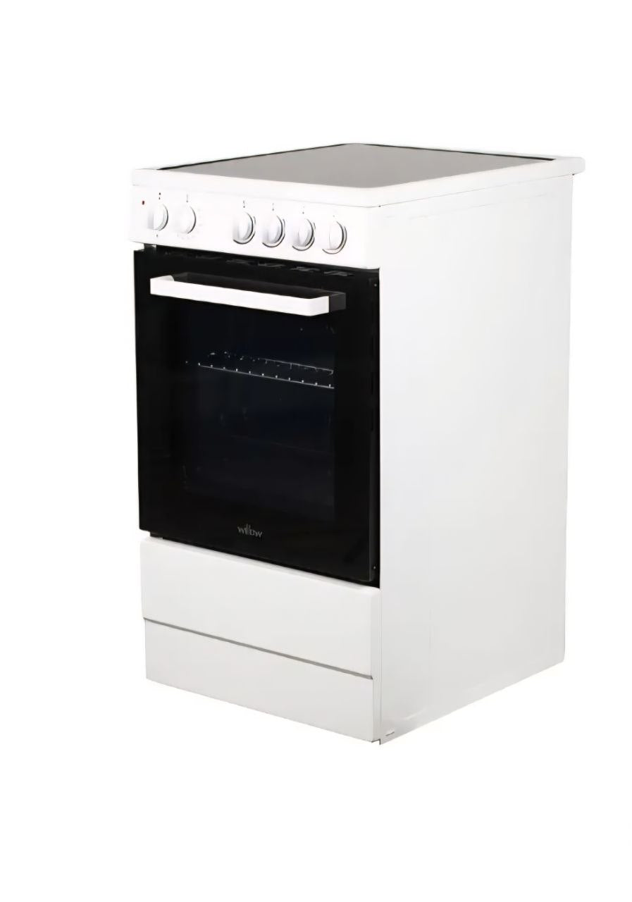 White 50cm Single Cavity Electric Cooker with Ceramic Hobs