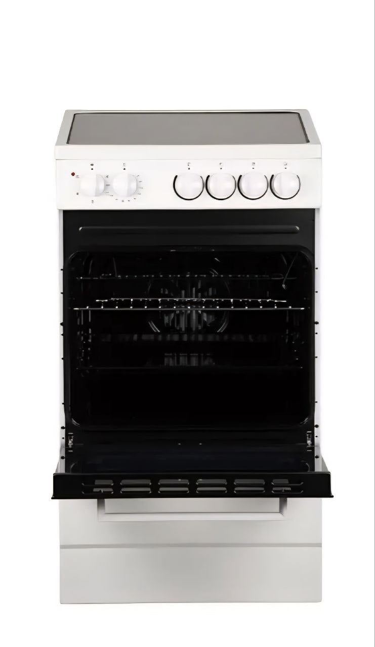 White 50cm Single Cavity Electric Cooker with Ceramic Hobs
