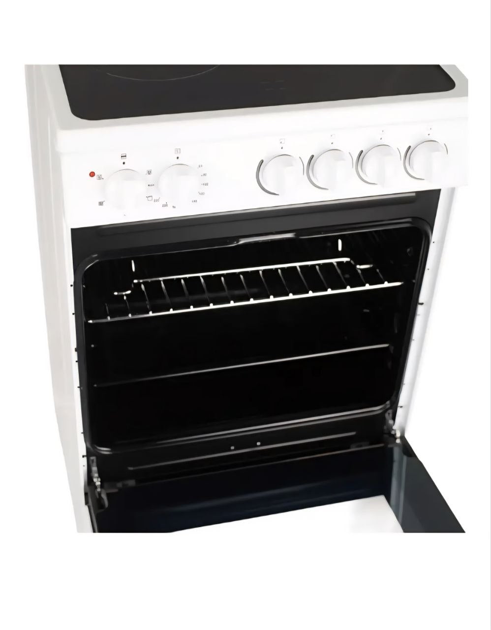 White 50cm Single Cavity Electric Cooker with Ceramic Hobs