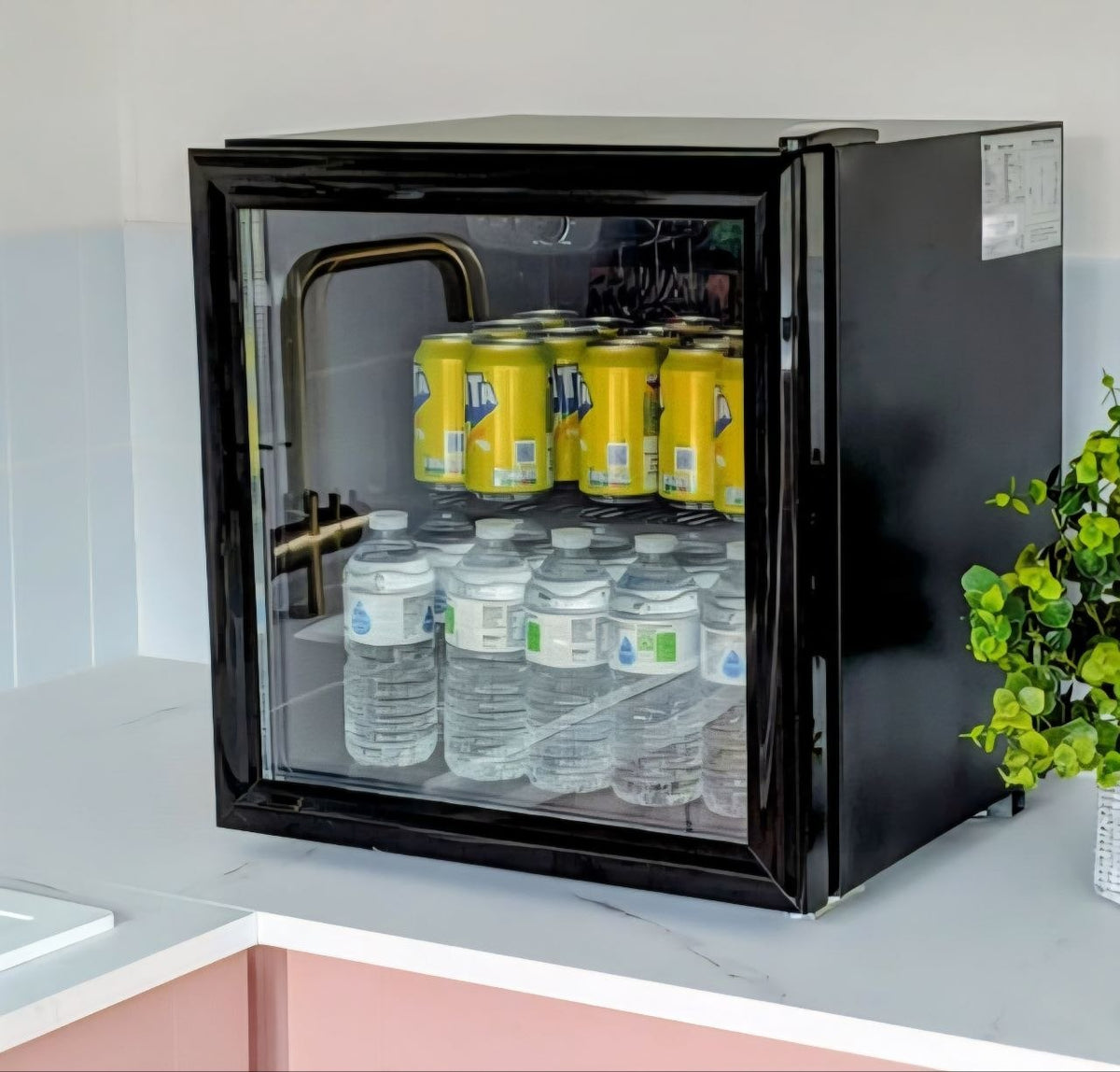 Mini Drinks Fridge, Table Top 46L/ Black colour With Glass Door SIA DC3B