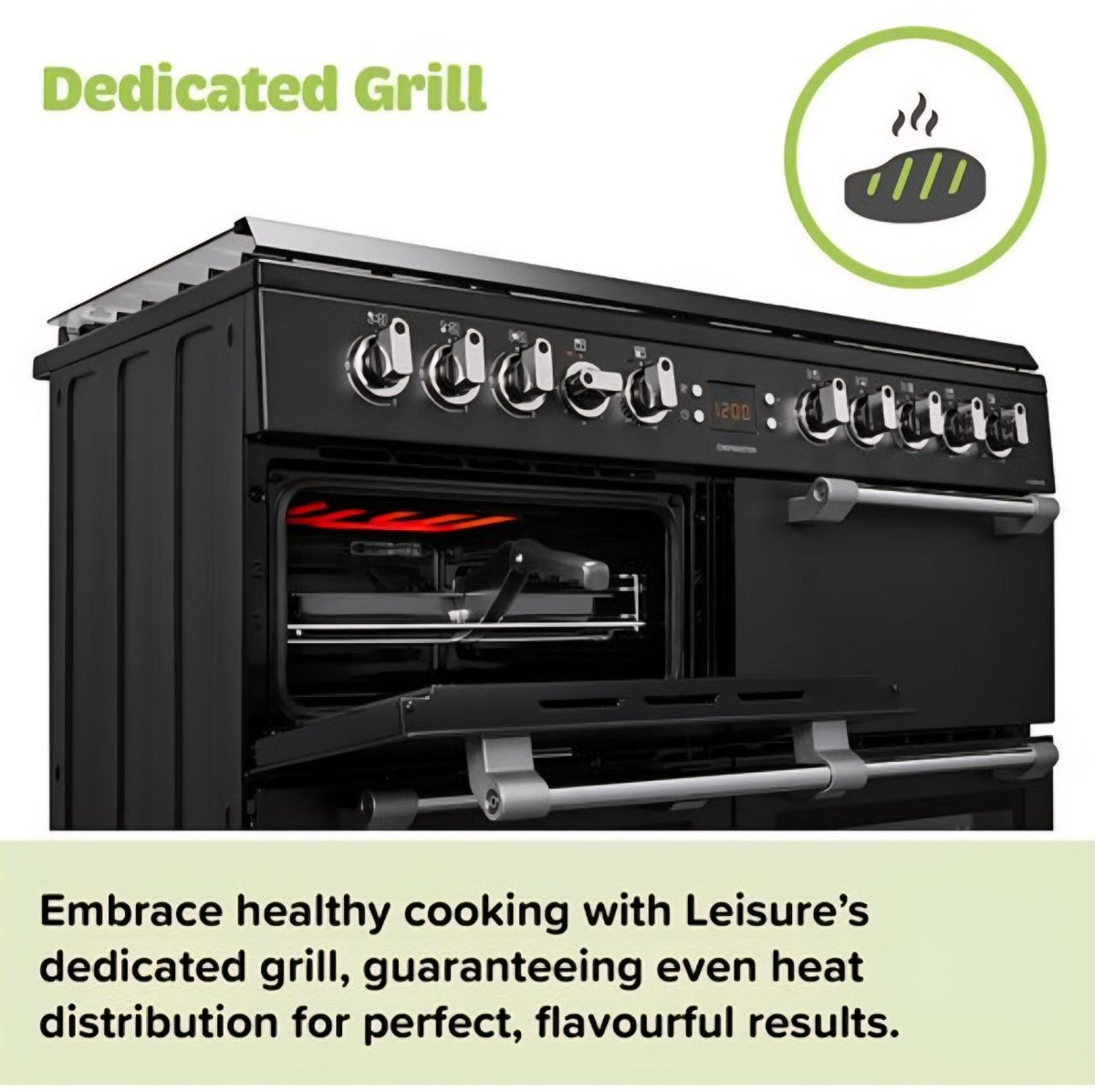 Leisure Cookmaster CK100C210K 100cm wide Electric Range Cooker with Ceramic Hob - Black - A/A Rated