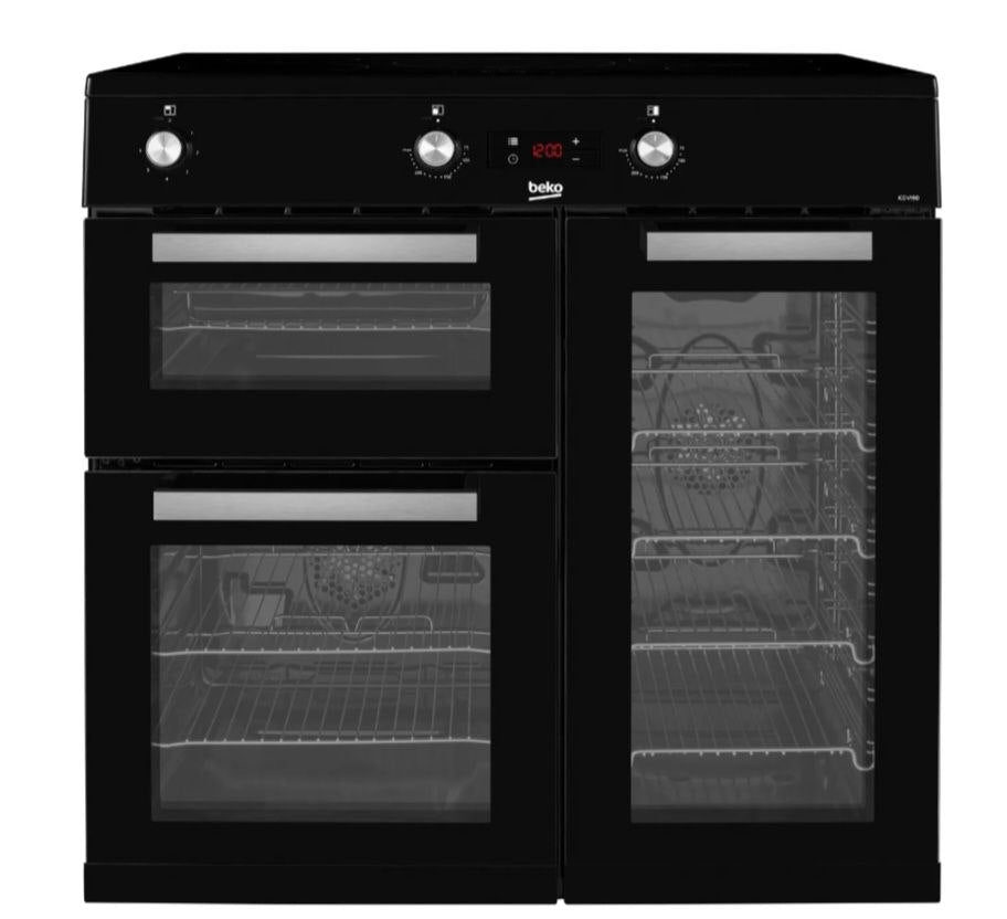 Beko KDVI90K 90cm wide Electric Range Cooker with Induction Hob - Black - A/A Rated