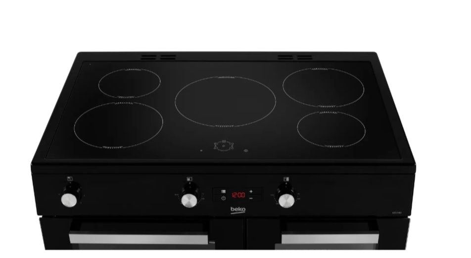 Beko KDVI90K 90cm wide Electric Range Cooker with Induction Hob - Black - A/A Rated