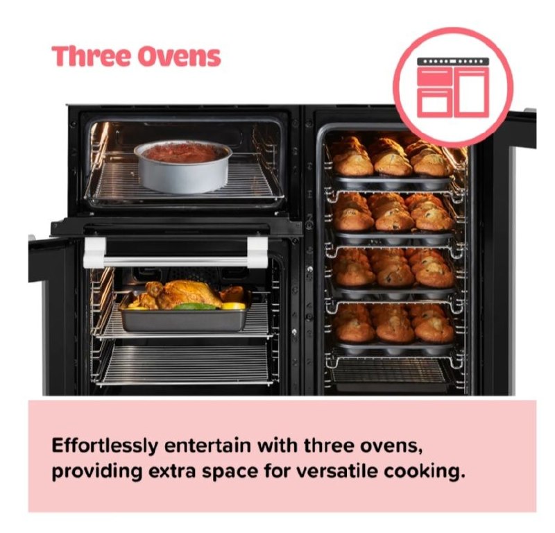 Leisure Cookmaster CK90F530X 90cm wide Dual Fuel Range Cooker with Gas Hob - Stainless Steel - A/A/A Rated