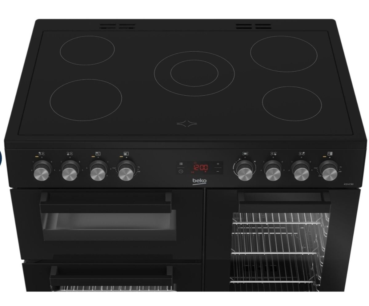 Beko KDVC90K 90cm Ceramic Range Cooker, Black, A Rated