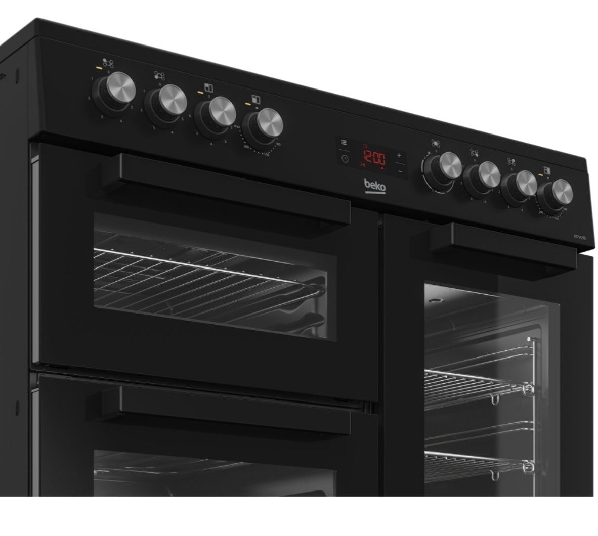 Beko KDVC90K 90cm Ceramic Range Cooker, Black, A Rated