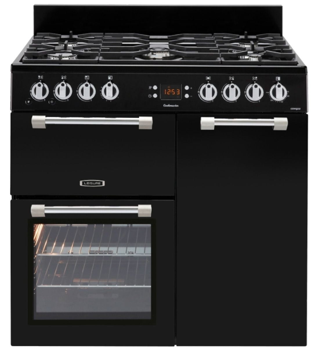 Leisure CK90G232K Cookmaster 90cm Gas Range Cooker, Black, A+ Rated