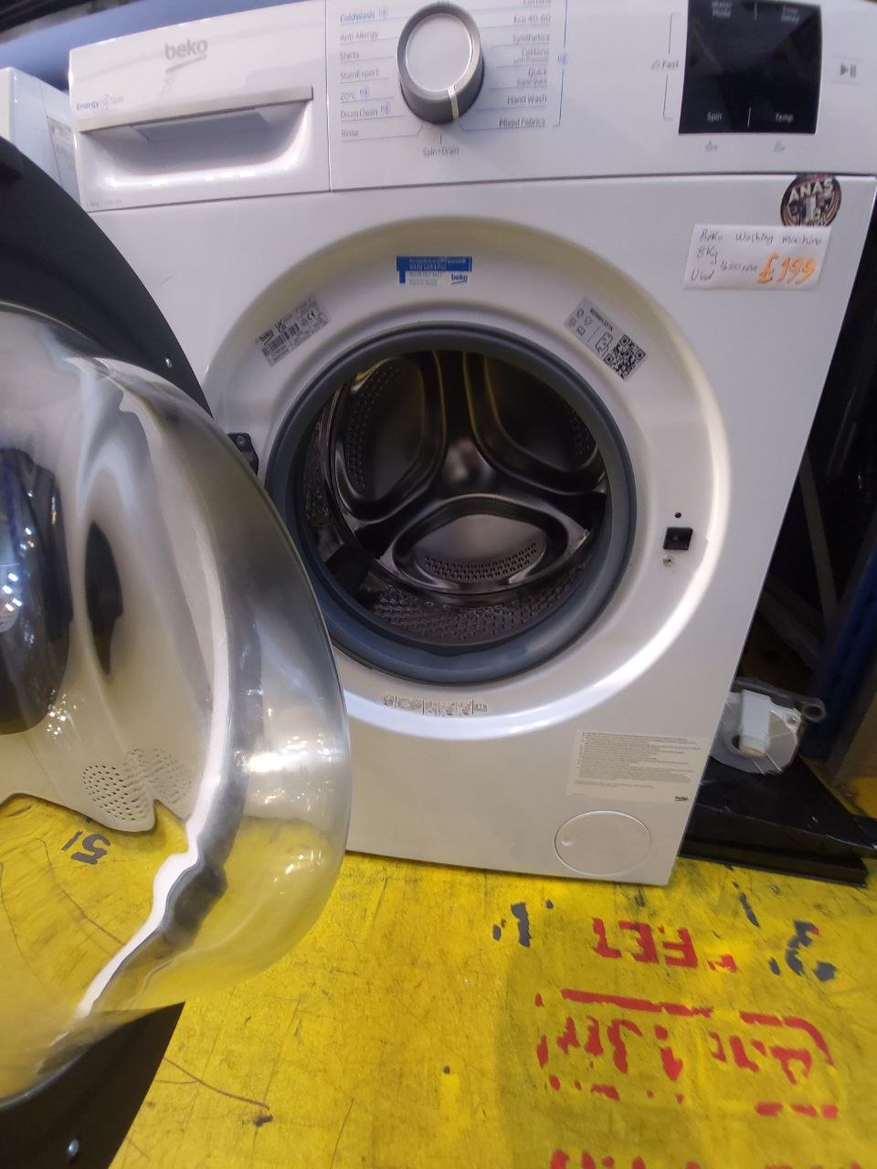 Beko energy spin washing machine 8kg 1400 rpm Used like new