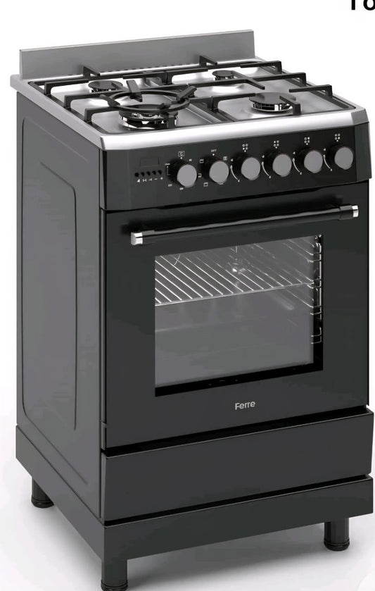 Ferre F6IP40E6 IBL W 60cm Freestanding Dual Fuel Cooker With Wok Burner Digital