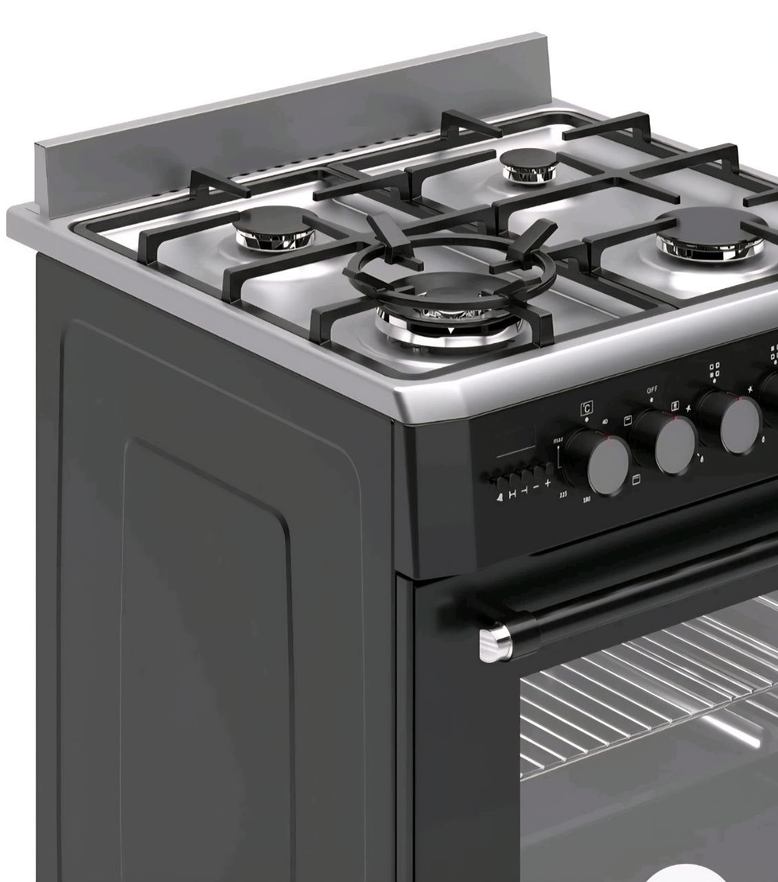Ferre F6IP40E6 IBL W 60cm Freestanding Dual Fuel Cooker With Wok Burner Digital