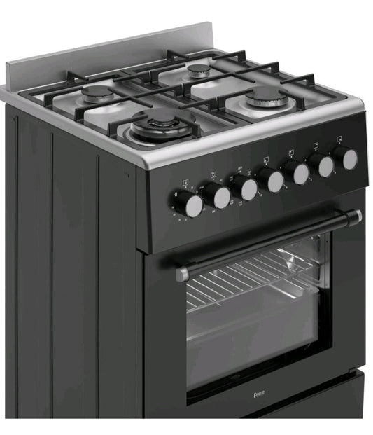 Ferre F6TS40E7 IBL W 60cm Freestanding Dual Fuel Cooker Wok Burner and Turbo Fan