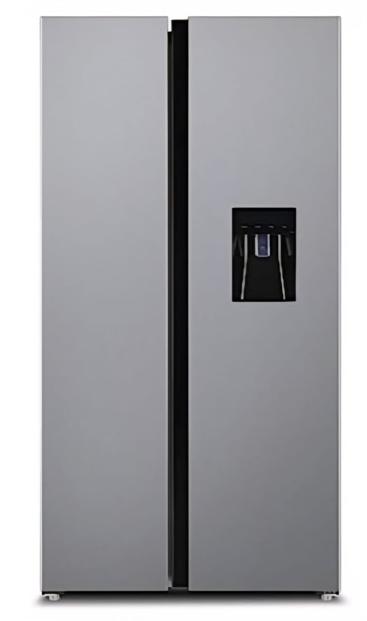 SIA Freestanding 2 Door American Fridge Freezer 627L with Ice  Water Dispenser - Silver