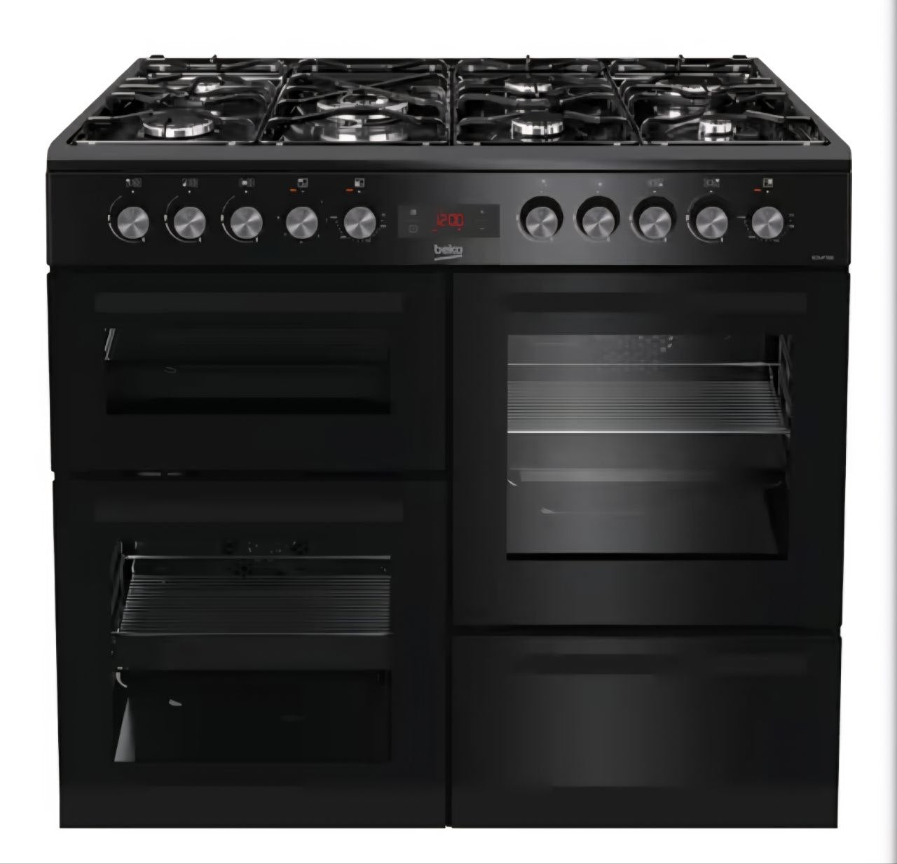 Beko 100cm Dual Fuel Range Cooker - Black