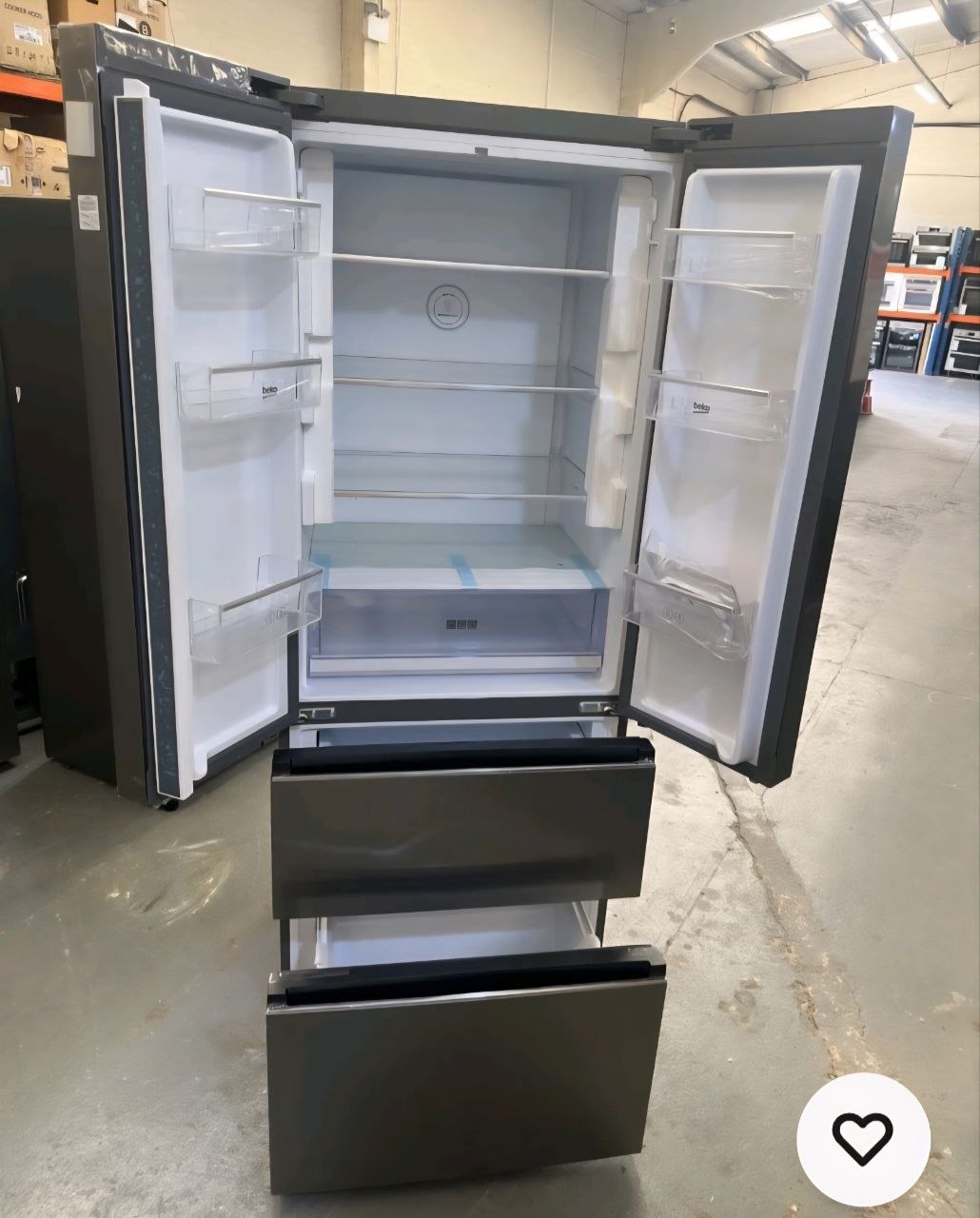 Beko GN14790PX 70cm Frost Free American Fridge Freezer Brushed Steel E Rated