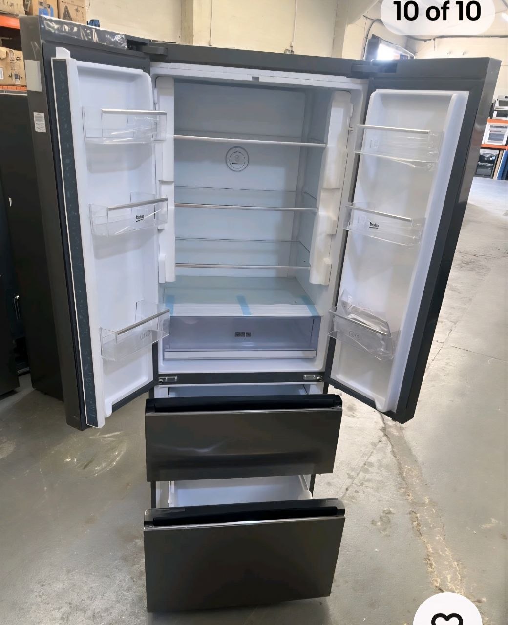 Beko GN14790PX 70cm Frost Free American Fridge Freezer Brushed Steel E Rated