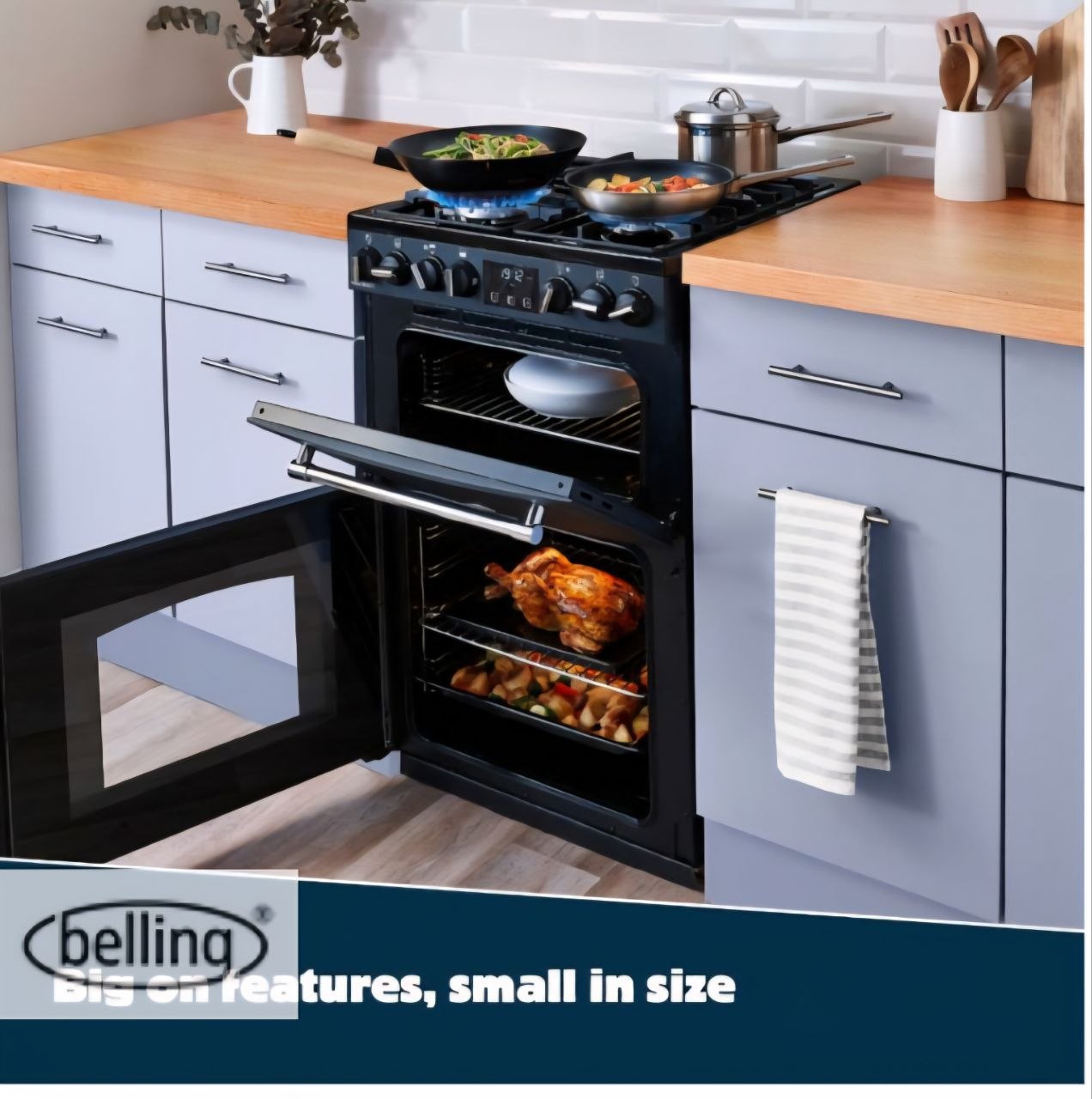 Belling 444411810 Farmhouse 60E 60cm Electric Mini Range Cooker - Black
