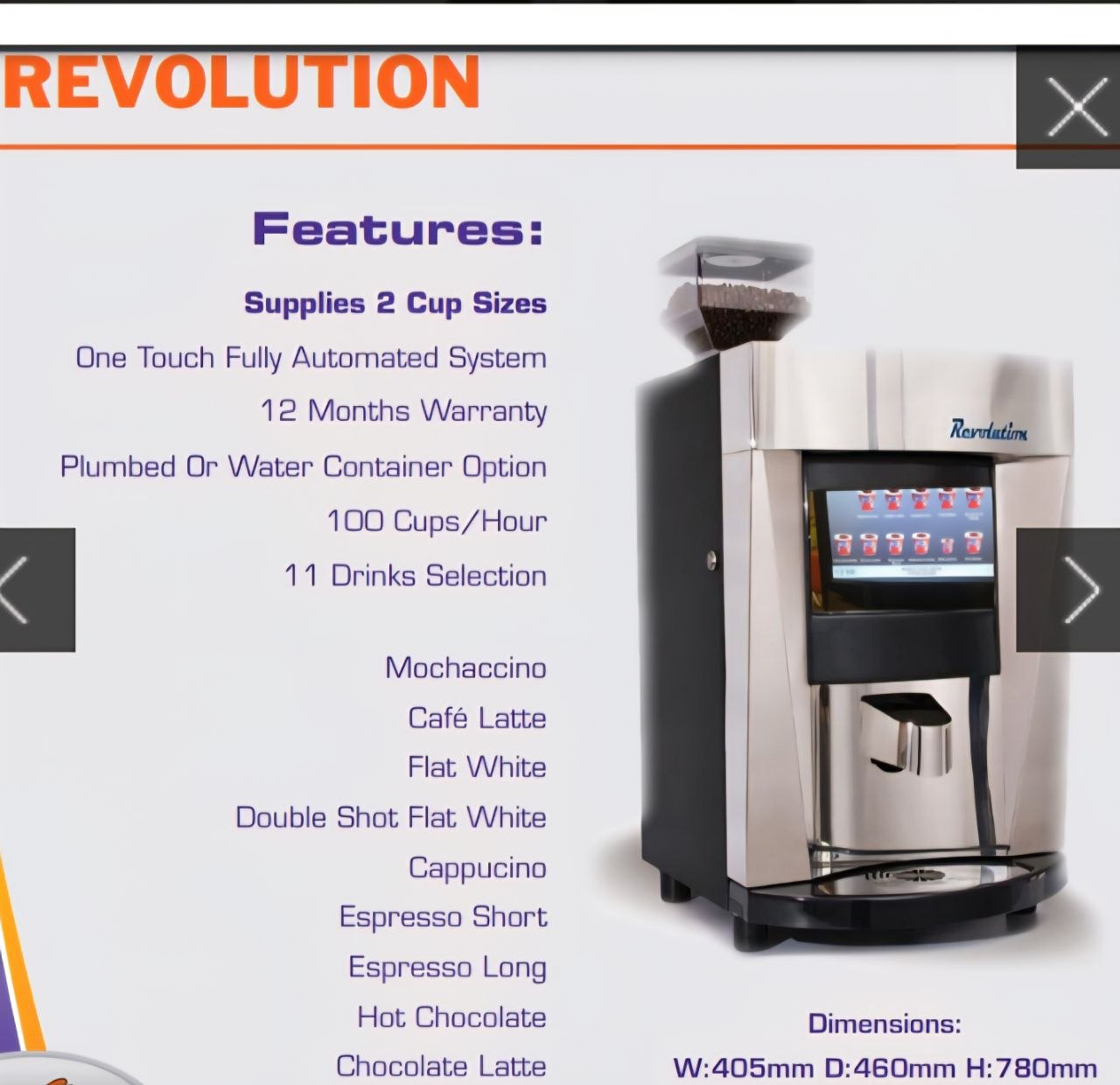 Revolution Bean to Cup Reconditioned Coffee Machine