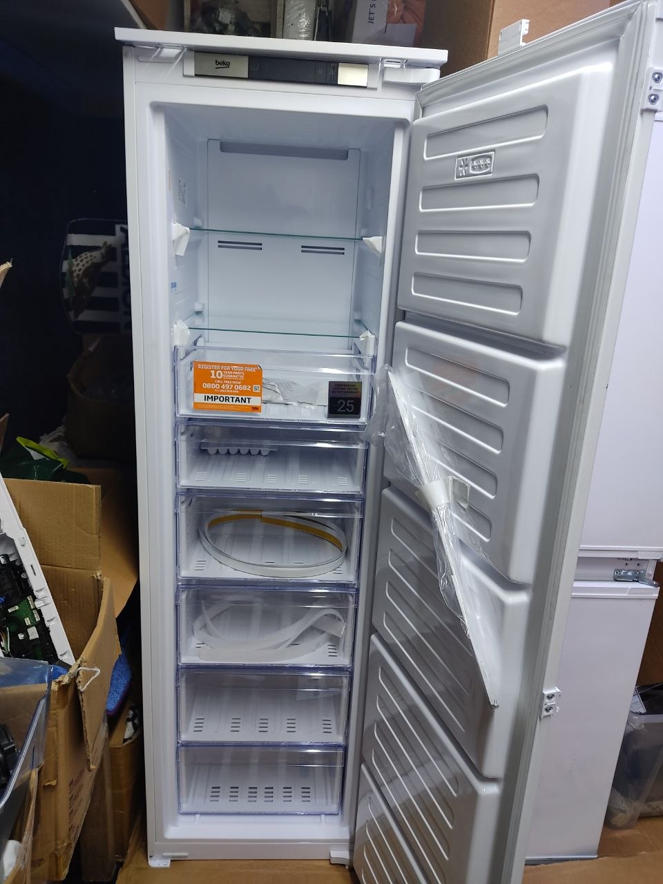 beko tall integrated freezer £249
